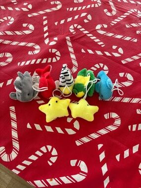 Plush Mini Charm Set — Colorful Animal & Star Charms